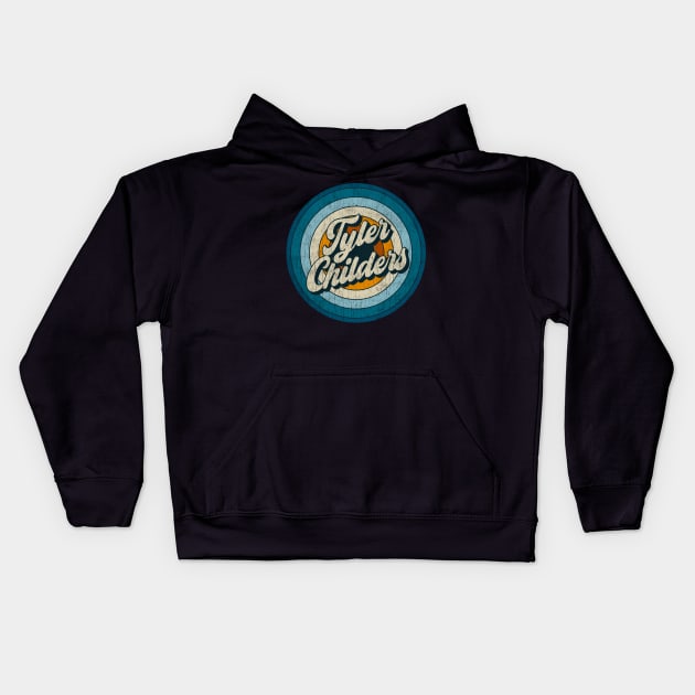 Tyler Childers - Retro Circle Vintage Kids Hoodie by Skeletownn